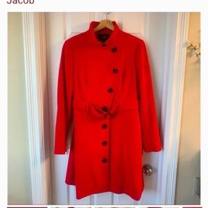 Jacob brand red/coral trench coat size large